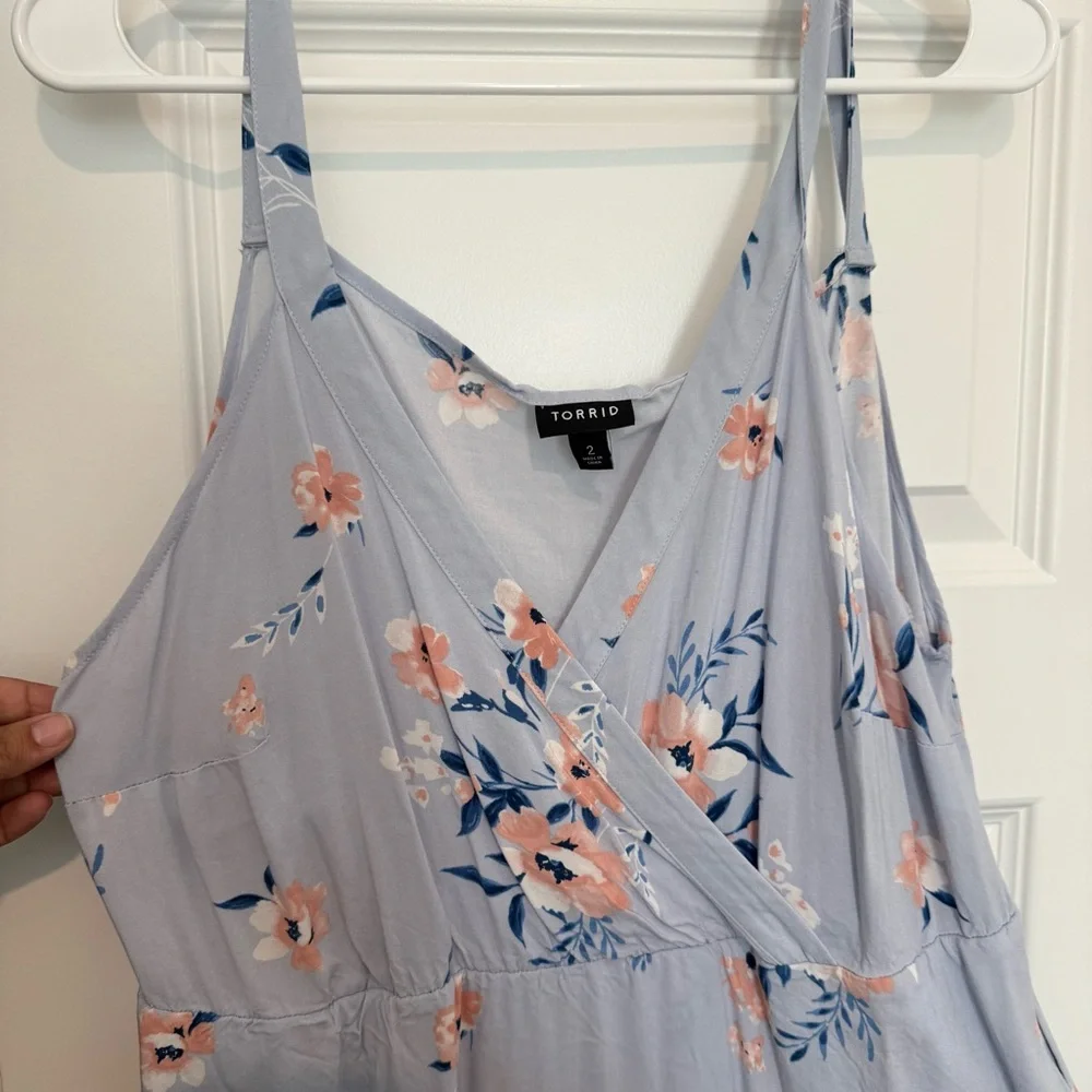 Torrid Light Blue Floral Sundress Size 2 - Picture 2 of 4